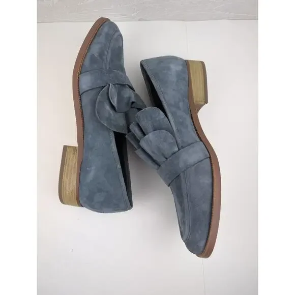 Poor La Victoire Tenley Blue Gray Suede Loafers 9.5 UK 40 - Picture 8 of 8